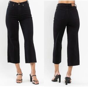 Judy Blue Wide Leg Crop Jeans - Black Wash | Size 9/29